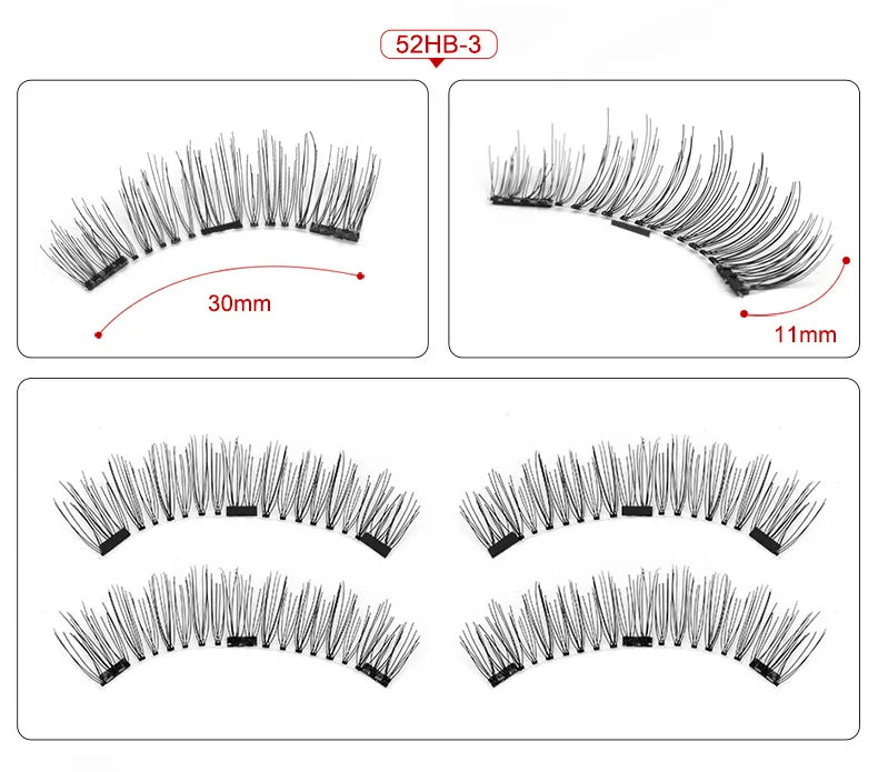 3-Magnet Handmade 3D Magnetic False Eyelashes Reusable